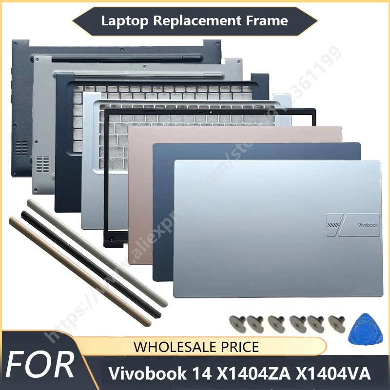 NEW For Vivobook 14 X1404ZA X1404VA Laptop LCD Back Cover Front Bezel Palmrest Bottom Case Hinges Laptop Frames