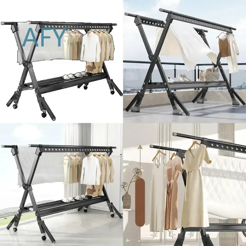 Foldable Drying Rack for Indoor Balcony Household Use Strong Steel Frame Space Saving Laundry Dryer for Home Decorations for