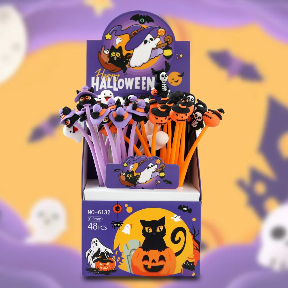

48pcs Halloween Shake Neutral Pen Pumpkin Ghost Creative Student Stationery Gel Pen Student Writing Pen
