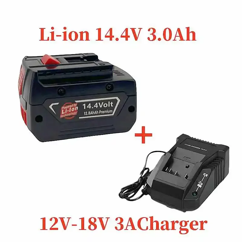 14.4V 3000mAh rechargeable lithium battery suitable for Bosch GBH GDR GSR 1080 DDS180 BAT614G BAT607 BAT607G electric drill