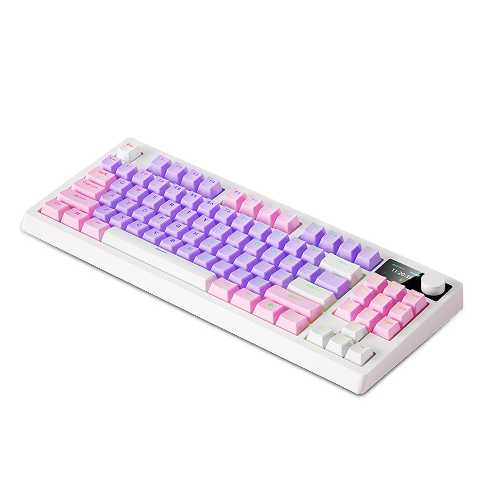 

Wireless Mechanical Keyboard 87 Keys Keyboard RGB Mechanical Keyboard Three Mode Connectivity 18 Lighting Effects High Capacity