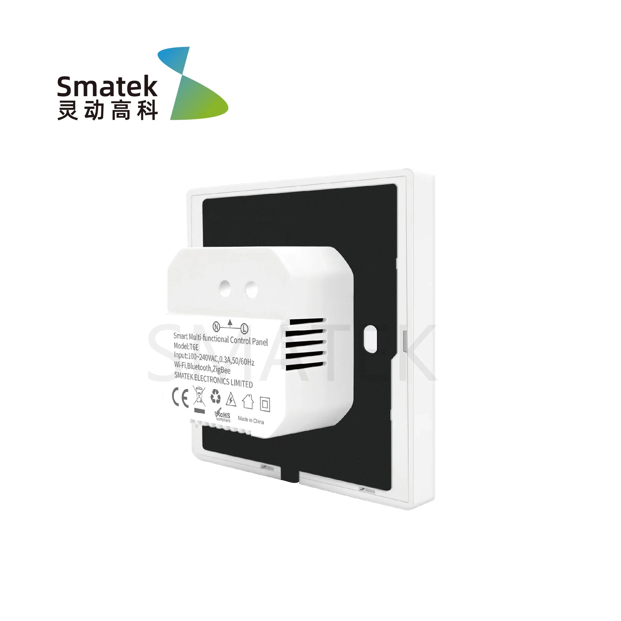 2025 China Manufacturer  Smart Home Automation SMATEK-T6E 4'' WiFi Zigbee In-Wall Home Control Touch Panel Android Operated