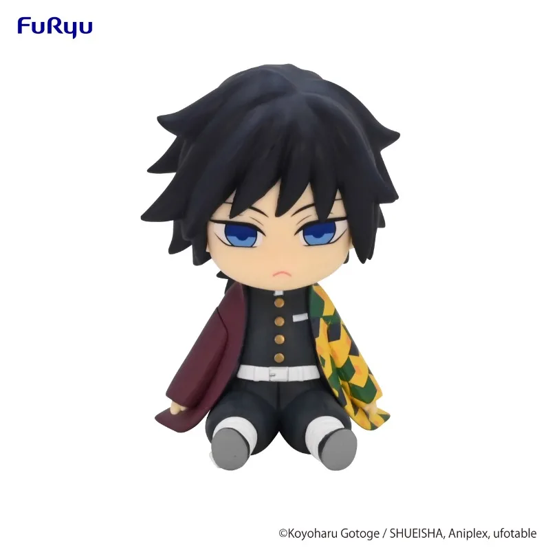 Goods in Stock Original FuRyu Tomioka Giyuu Enmu 9CM Authentic Anime Character Q Version Model Collectible Toys Holiday Gift