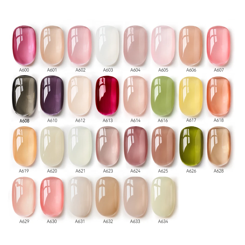 MAYCHAO 7.3ml Jelly Gel Nail Polish Transparent Nude Manicure Top Coat SemiPermanent Polish Soak Off UV LED Gel Art Nail Varnish