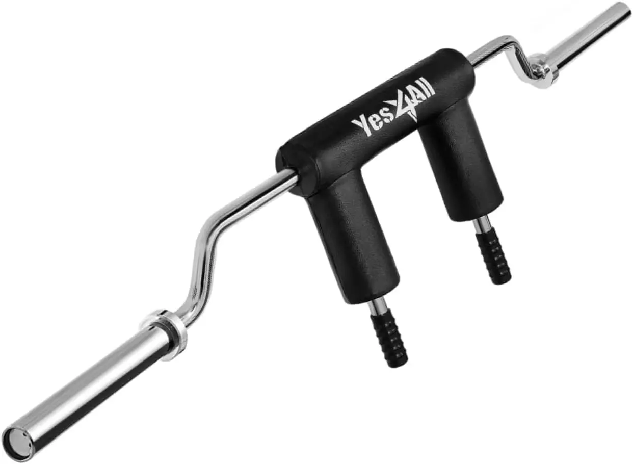 

Multi Grip Barbell & Cable Attachment - Swiss Bar, American Bar for Greater Range of Motion