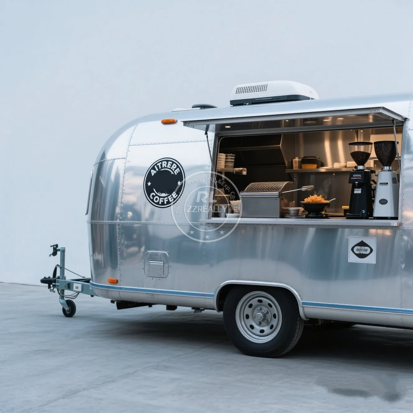 

Street Mobile Ice Cream Cart Concession Coffee Kiosk Air Stream Food Cart Trailer Concession Food Truck With Full Kitchen