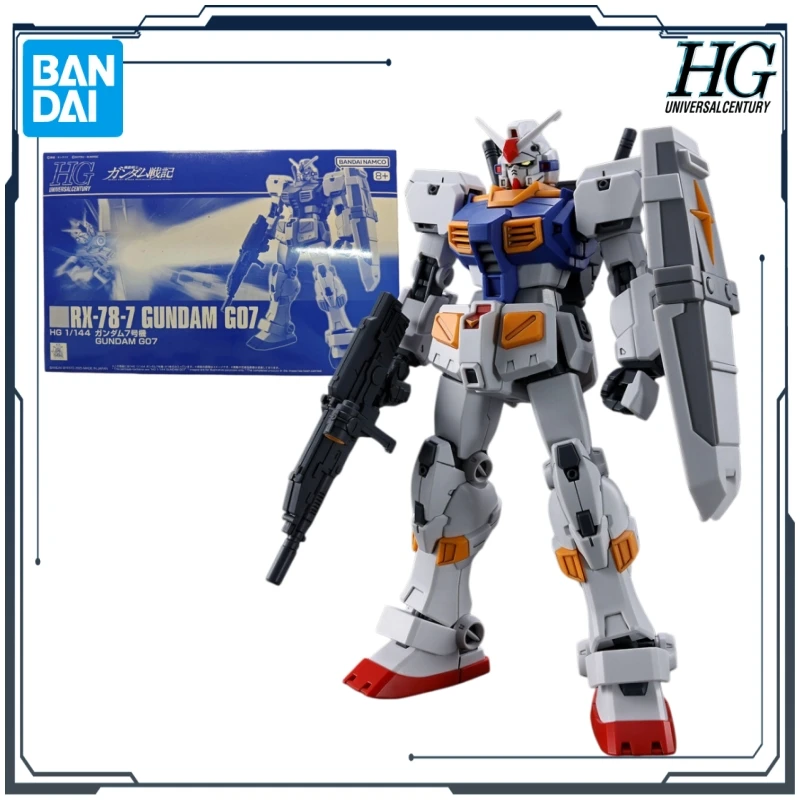 BANDAI Original HG RX-78-7 GUNDAM GO7 1/144 Bausatz Modellbausatz Snap-Fit Anfänger-Niveau Anime-Figur Geschenke für Sammler & Fans