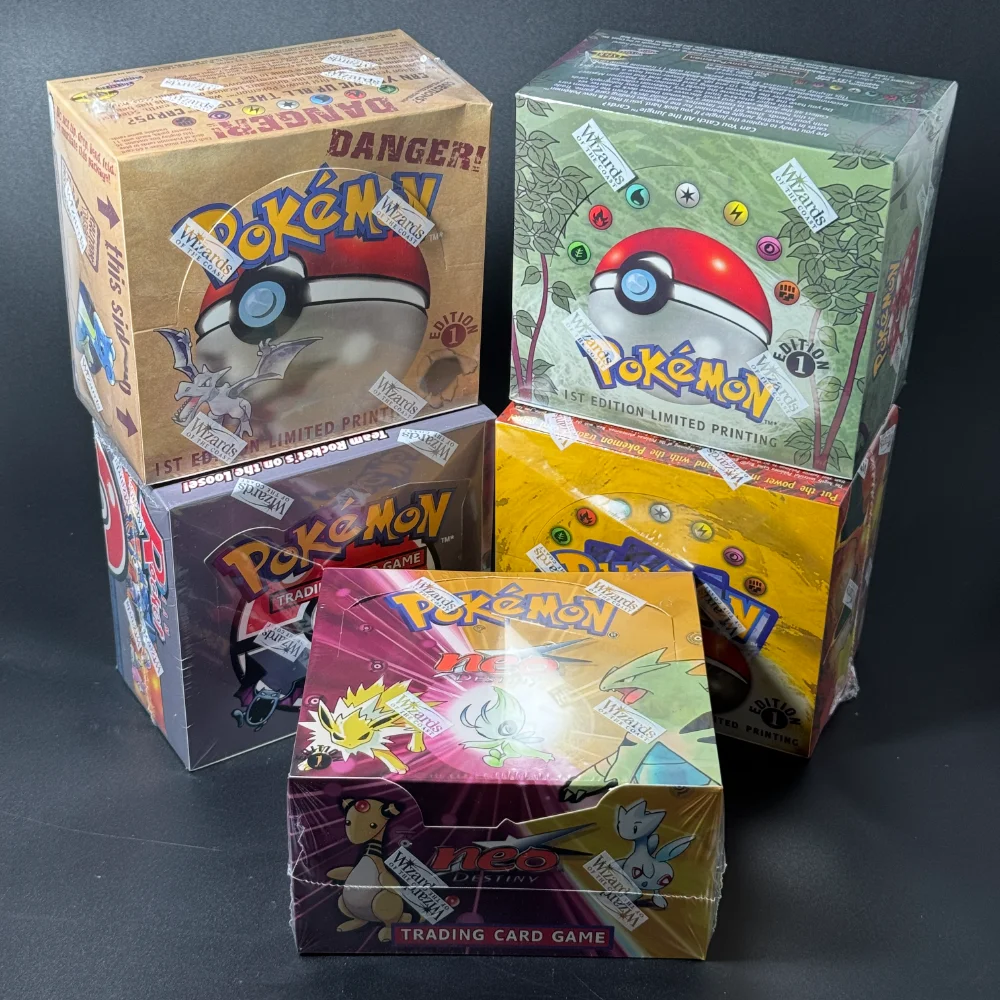 1e editie Team Rocket/Neo Destiny/Base/Fossil/Jungle Booster packs Pokemon 17 soorten 1 pakket 11 kaarten Spelkaarten Verzamelen van geschenken