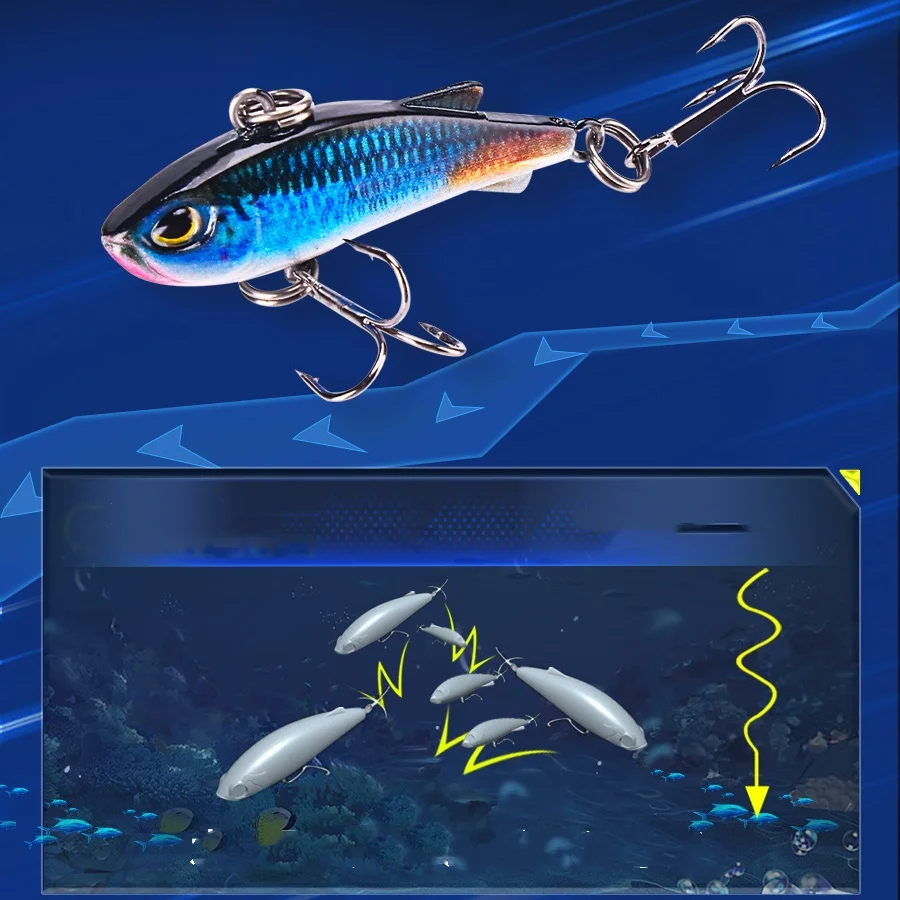 Fishing Lure 3D Print Minnow VIB Hard Bait 4cm 4.3g Z-Shape 