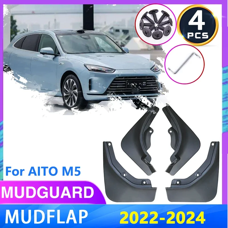 

For AITO M5 2022 2023 2024 MudFlaps Mudguards Splash Guards Front Rear Wheel Fender Protect Mud Flaps Exterior Auto Accessories