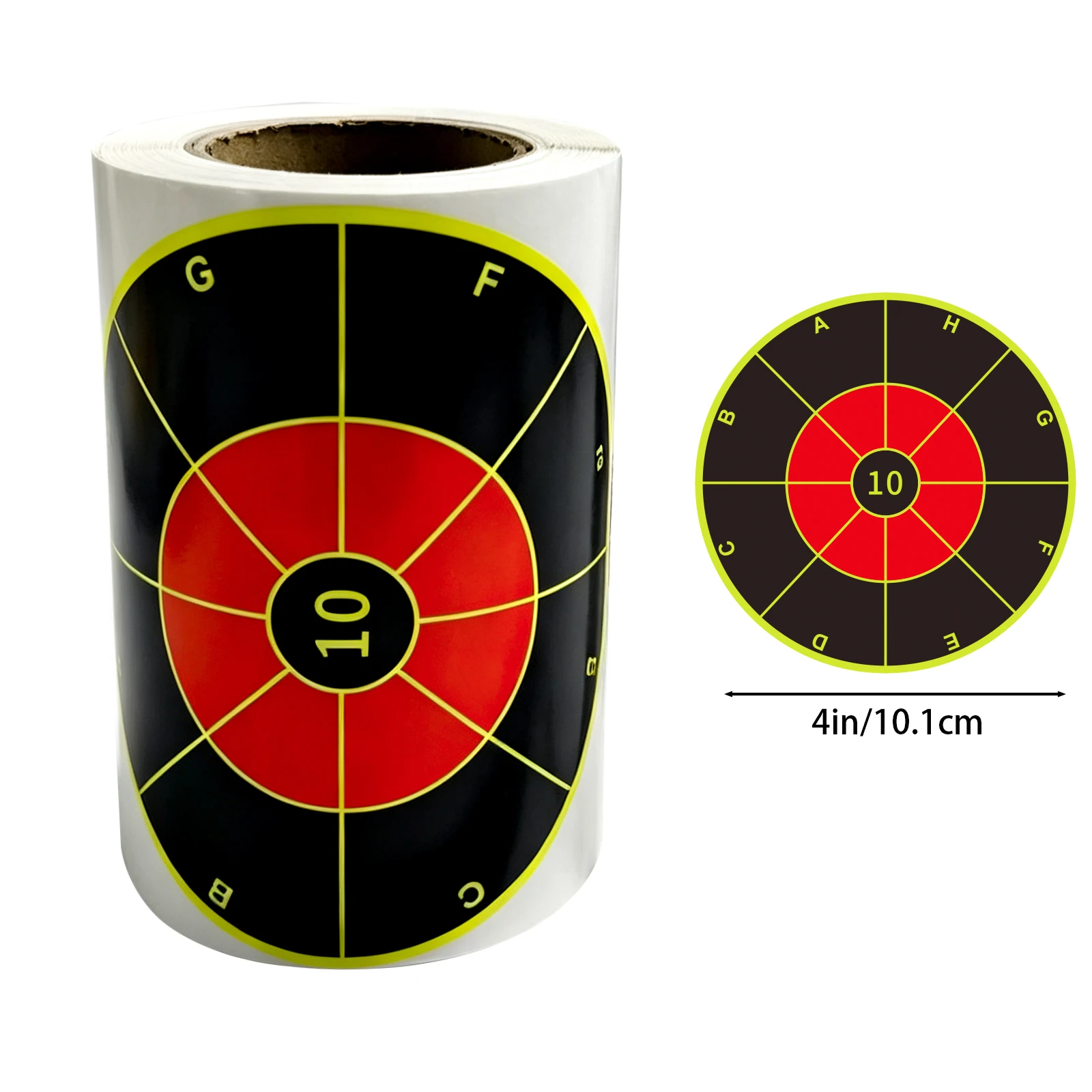 100Pcs 4inch Circular Letter Marking Target Practice Splash Stickers, Target Training Supplies Stickers, Fluorescent Color Labels (Target Paper for Precision Aiming Practice, Suitable for Indoor and Outdoor Use)