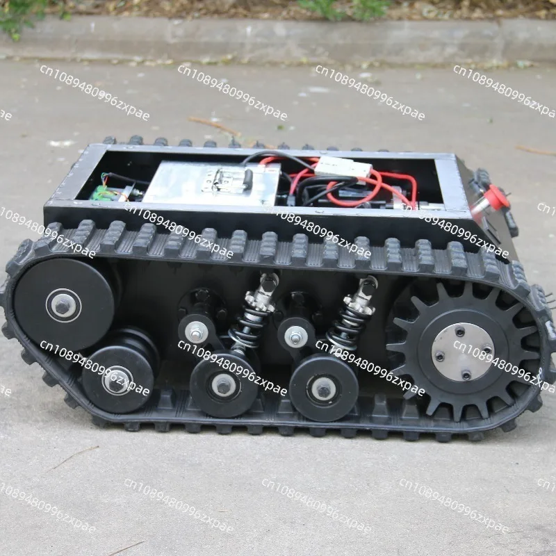 Rubber crawler chassis Small carbon steel electric remote control all-terrain walking crawler chassis