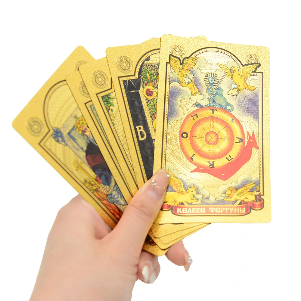 Tarjeta de tarot de plástico de alta calidad, manual ruso, tarjeta de adivinación de lujo, tarjeta de Ajedrez de predicción, juego de emociones, caja de regalo del mercado ruso