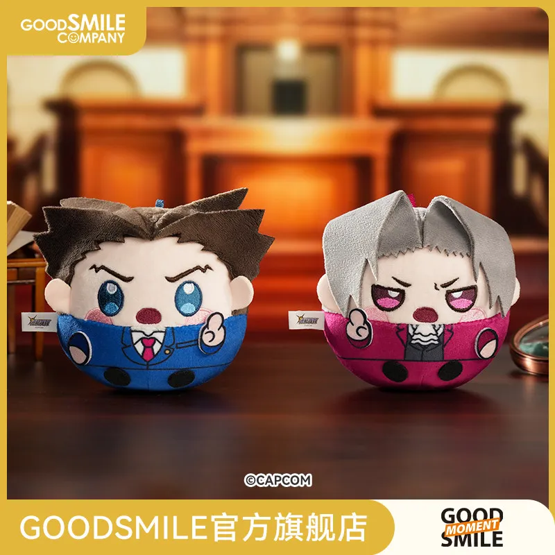 Good Smile Company Ace Attorney Plush Ball Keychain Phoenix Wright Miles Edgeworth Soft Plush Pendant For Anime Collectors