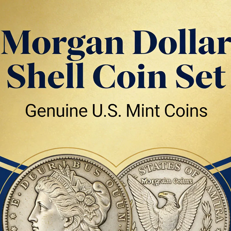 Set Di Monete Morgan Dollar (5 Monete + 1 Moneta Testa + 1 Moneta Coda) Trucchi Di Magia Illusioni Close-Up Con Monete Accessorio Gimmick