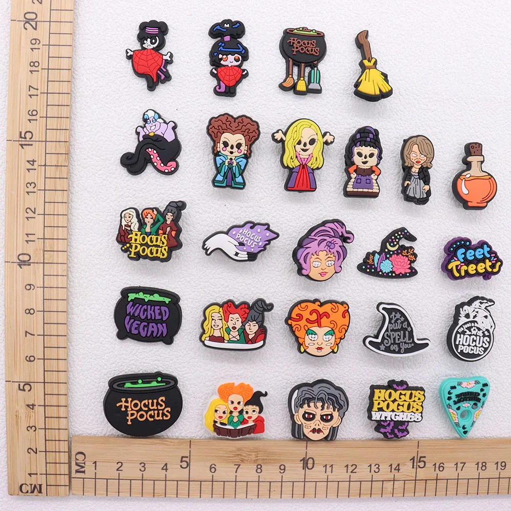 1-25 Stück böse Disney Hocus Pocus Hexen Gift Frau Schuhs chnalle Charms Hut Besen Clog Armband Zubehör