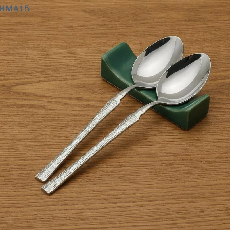 【YA】Stainless Steel Long Handle Ice Pattern Dinnerware Set Spoon Fork Food Safe for Restaurant Party Home Kitchen Use