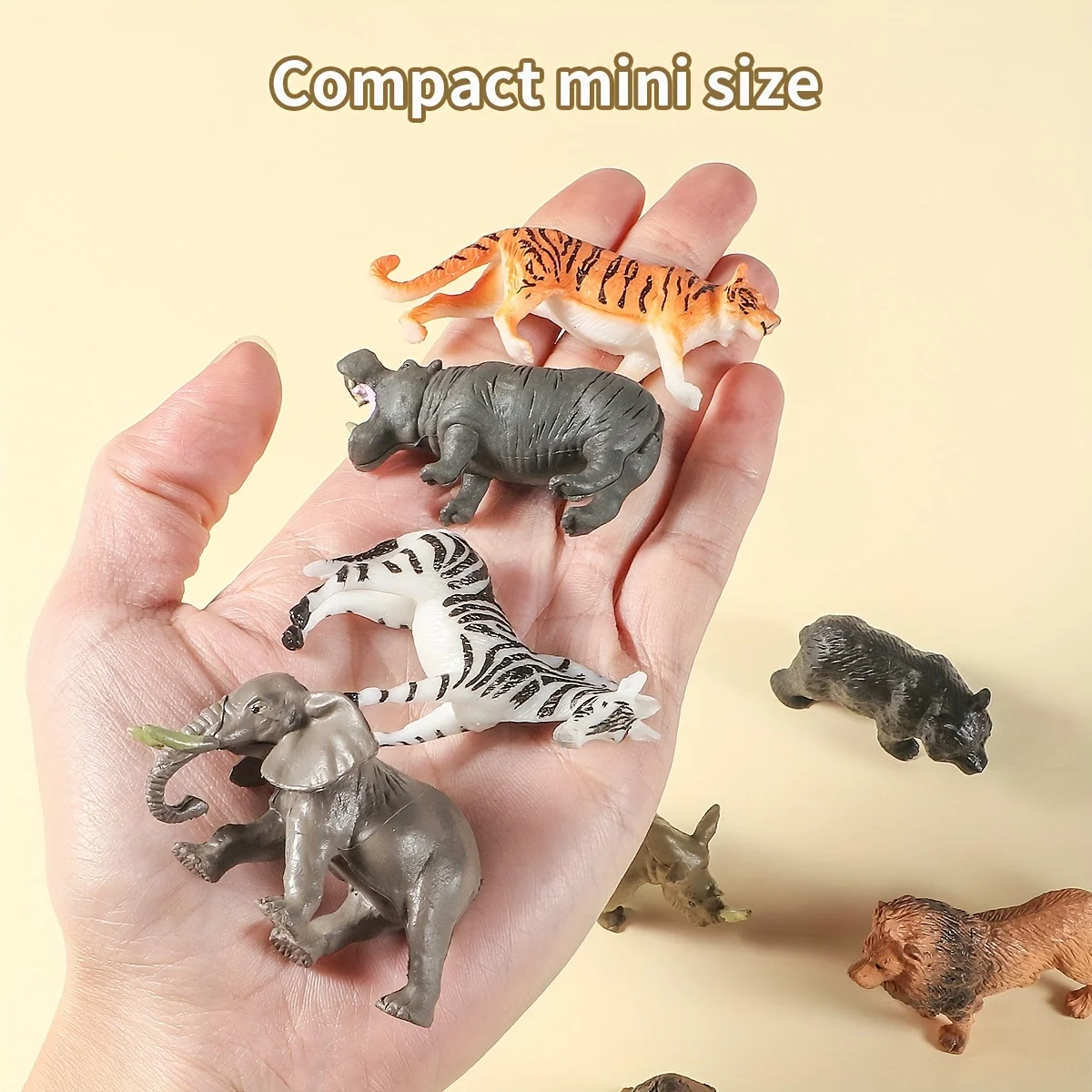 12 sztuk realistycznych figur zwierząt dzikich - miniatury PVC Jungle Safari na Boże Narodzenie, urodziny, Halloween - zawiera girafę