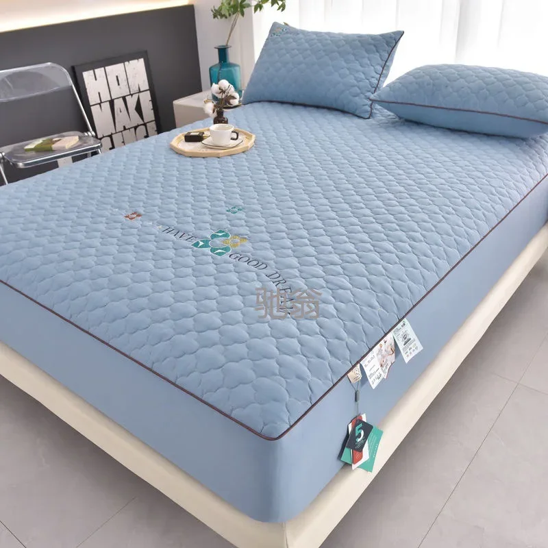 

Oo6s% non-slip mattress pure cotton thickened bed sheet cover three-piece set of cotton padded mattress protective