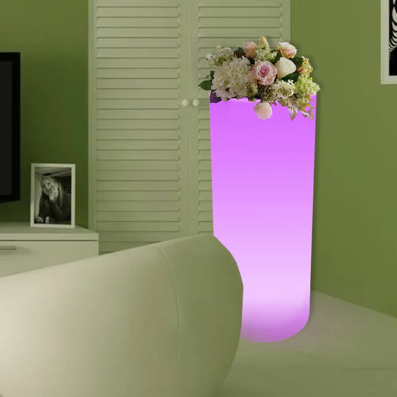 REAQ Glowing Flower Tub Wedding Decor Luminous Flowerpot Free-Standing Floor Flower Basket For Hotel Garden Villa Decoration