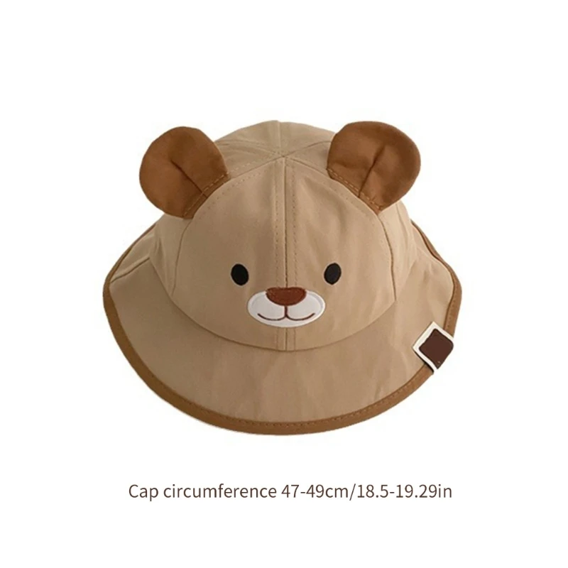 verão bonito urso orelhas balde chapéu para o bebê larga infantil bacia bonés fashionabe desenhos animados