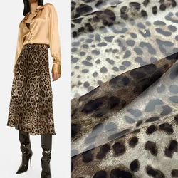 23 European and American Fashion Leopard Print Fabric Chemical Fiber 30D Chiffon Soft Women's Skirt Fabric