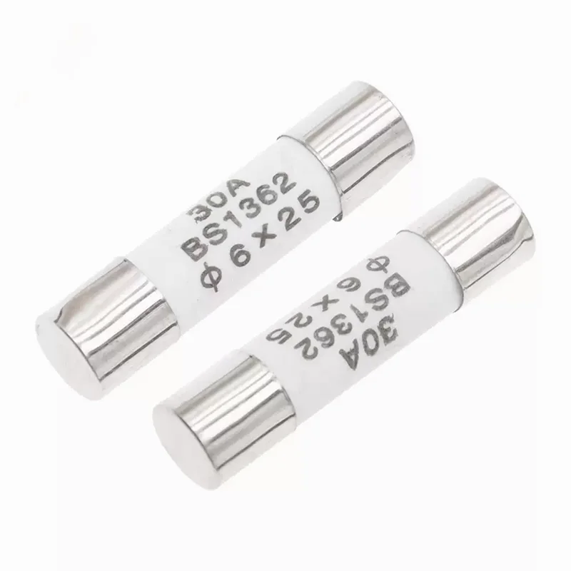 10PCS 6x25mm Ceramic Fuse Tube Fuse 250V 0.5A 1A 2A 3A 4A 5A 6A 8A 10A 12A 15A 20A 25A 30A Fast Fusing 6*25mm