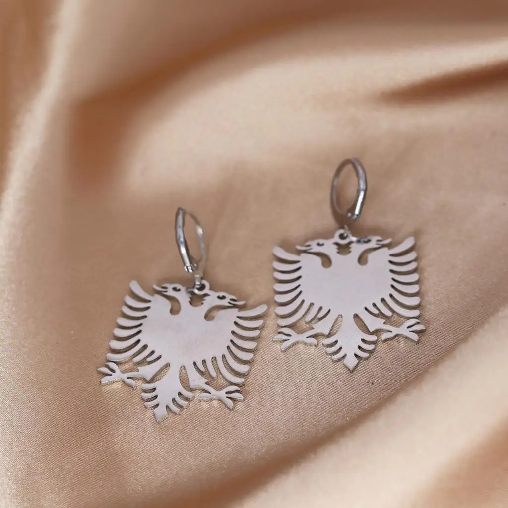 Todorova Albania Eagle Pendant Hoop Earrings Coat Of Arms Double Headed Eagle Earrings Ethnic Gifts For Women Men