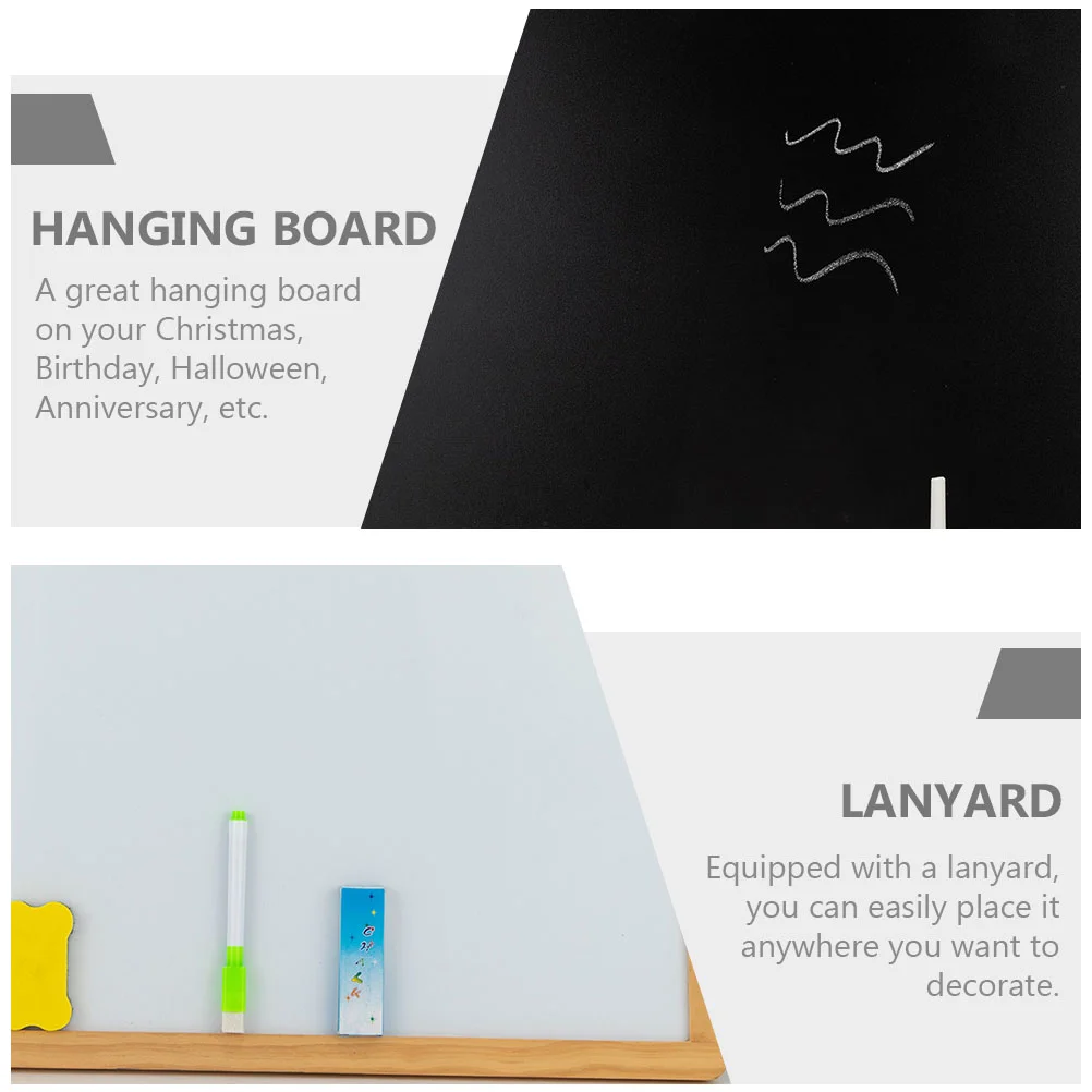 Double-sided Blackboard Whiteboard Practical Wooden Writing Chalkboard