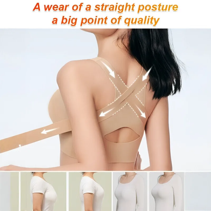Brelira Wireless Posture Correction Bra For Women Seamless Push Up Bralette With  Back Support For Daily Shaping Lingerie