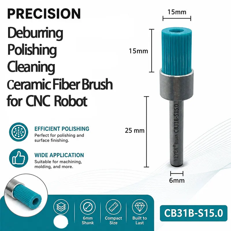 【Micro Brush】CNC Polishing Brush CB31R-S1.5 1.5mm Ceramic Fiber Rust Brush VEYER Deburring Tools for Metal
