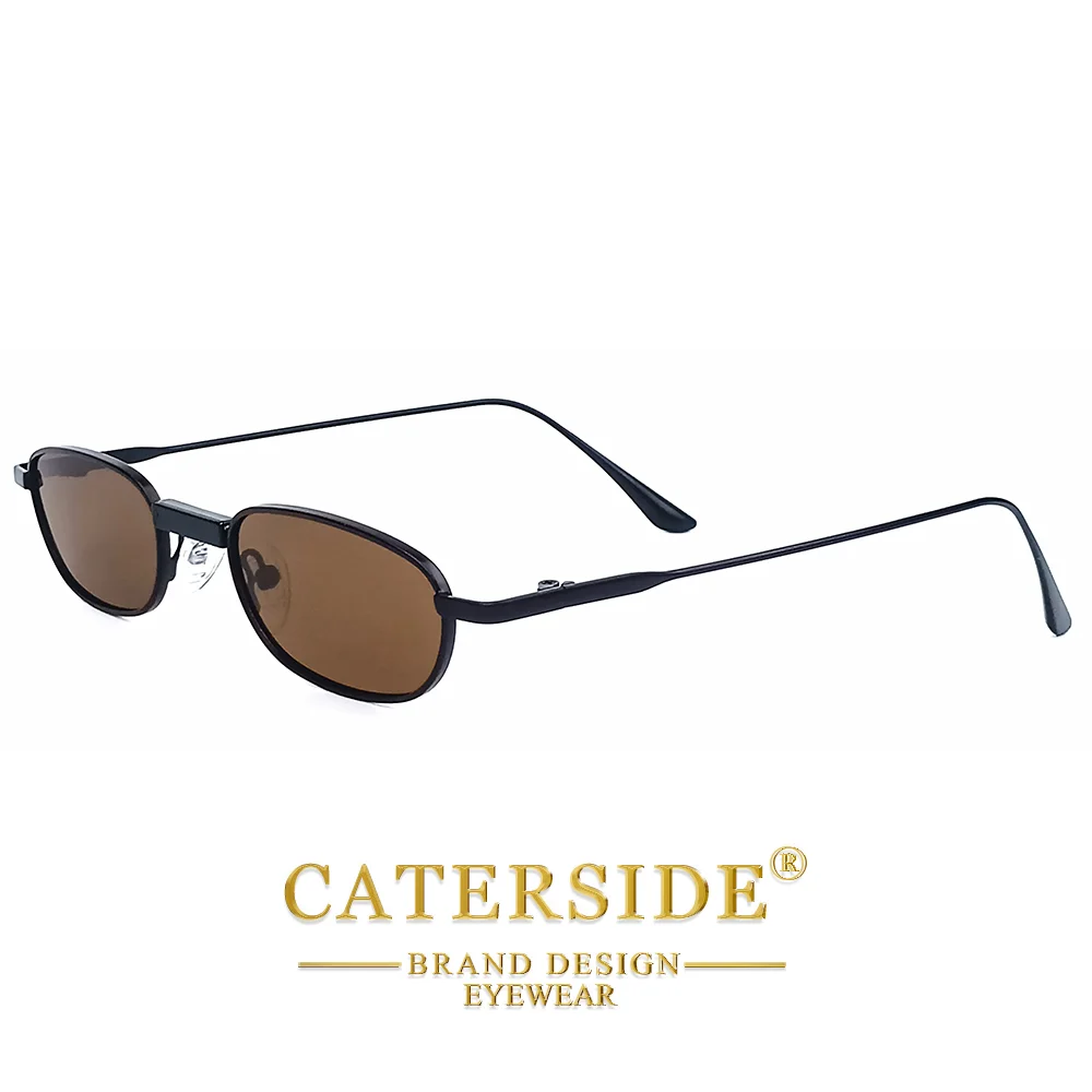 CATERSIDE Herren Hip-Hop-Sonnenbrille, Premium-Metall, kleiner Rahmen, Damen-Reise-, Business-, Party-, Urlaubsgeschenk, Dekorative Brille, UV400 – Detail 4