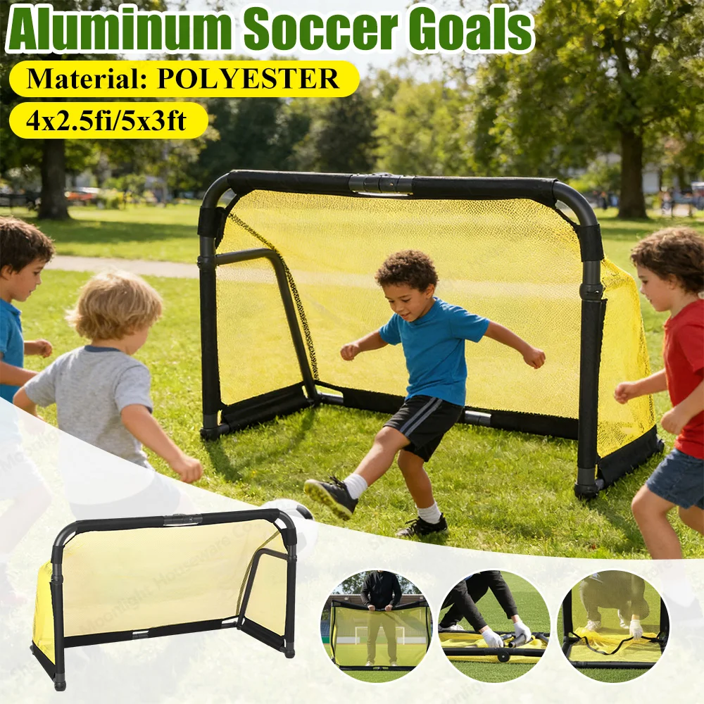 

Soccer Goal Backyard & Indoor Soccer Goals 4x2.5/5x3 ft Portable Pop Up Soccer Nets Set for Outdoor Games and Soccer Training