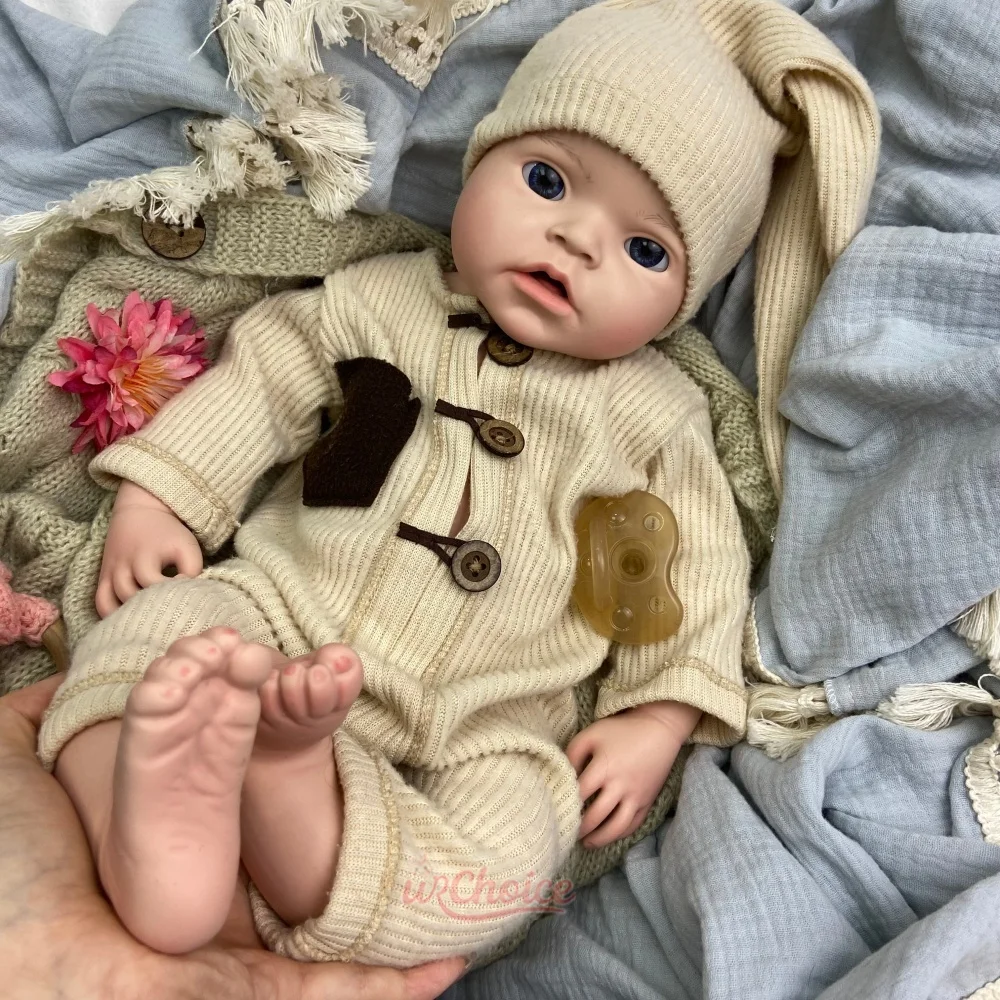 50cm Chubby Girl Full Body Silicone Reborn Doll High-Simulation Realistic Exquisite Texture Details Weighted Newborn Doll for Christmas Gift