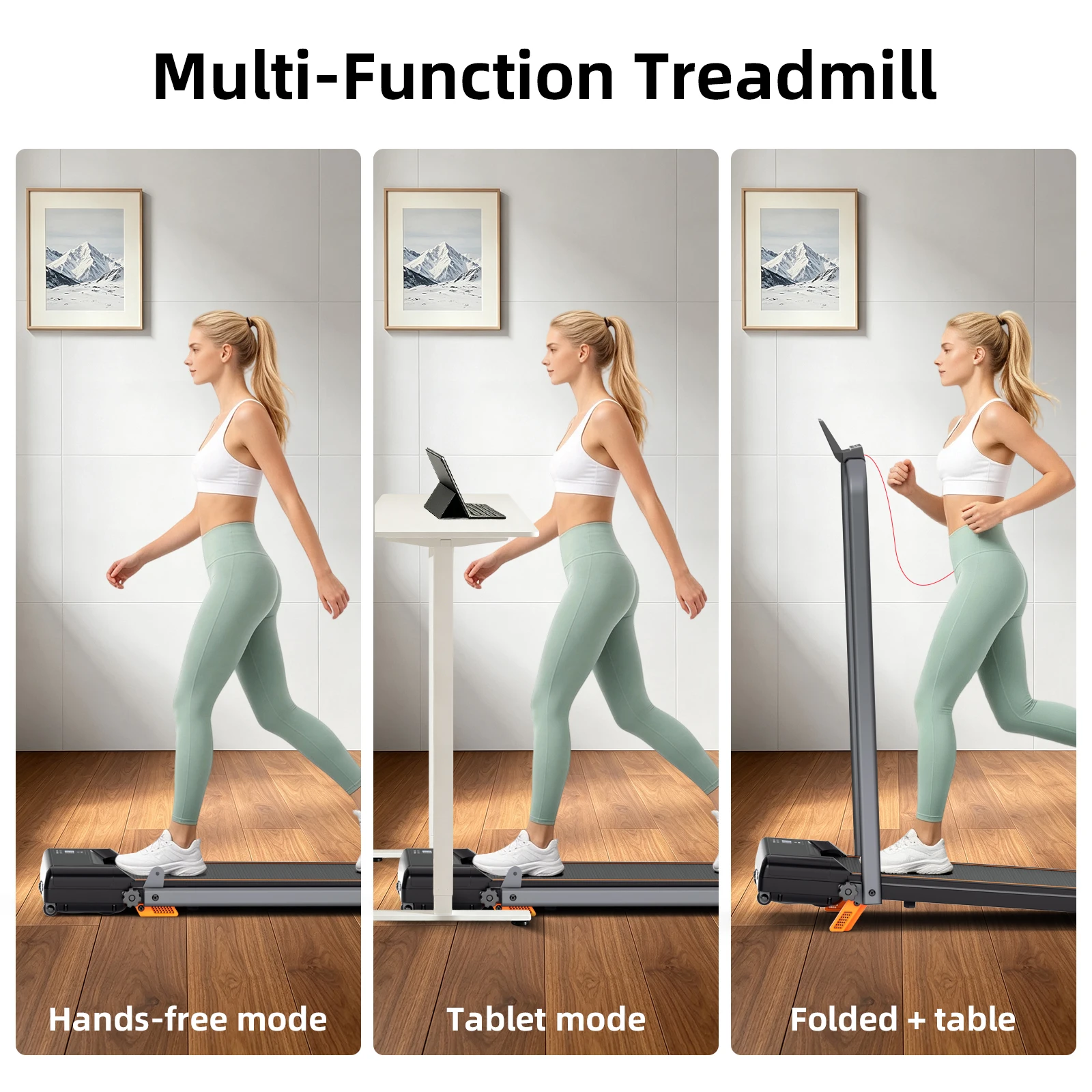 Under Desk Walking Pad Treadmill for Home Office, 3.0HP Brushless Motor with Manual 12% Incline, Foldable Running Machine with Remote & Safety Key, 330 LBS Capacity