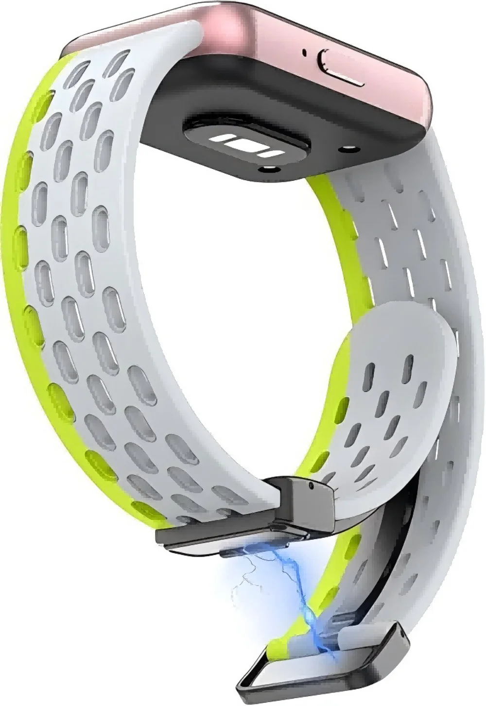 Magnetic Silicone Strap for Samsung Galaxy Fit 3 / Galaxy Fit 3 Breathable Mesh Magnetic Folding Black Buckle Strap