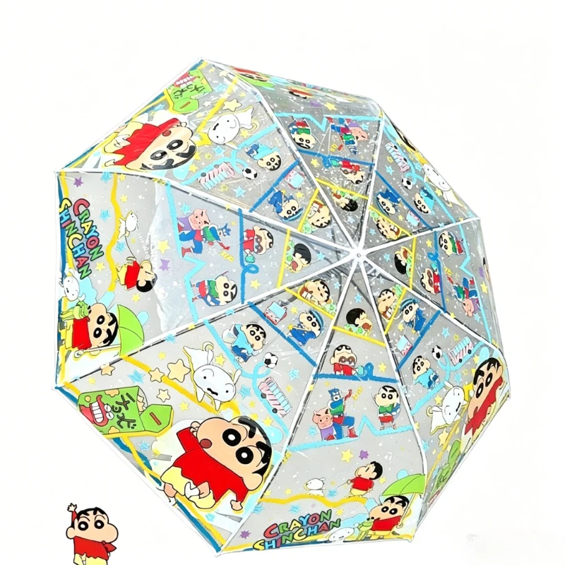 Crayon Shin-chan Shiro cartoon cute student umbrella kawaii graffiti painted transparent umbrella anime peripheral wholesale view 3