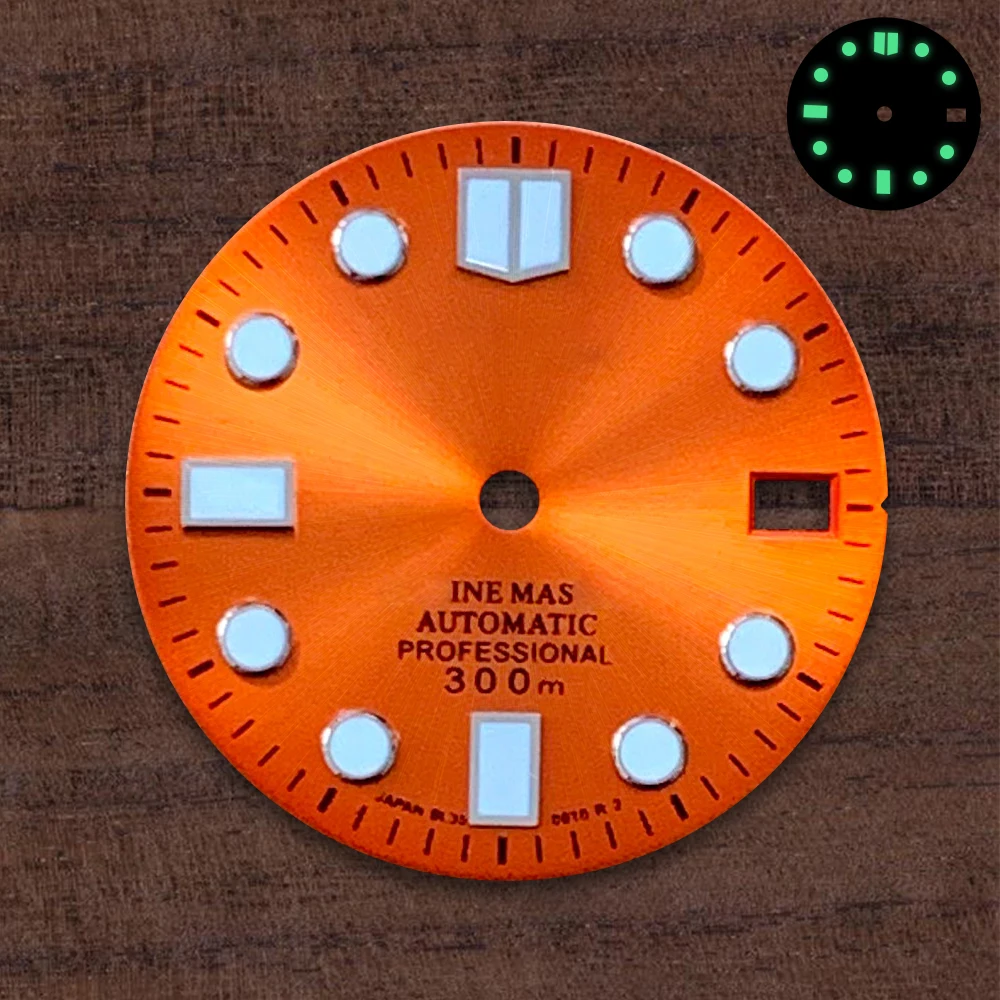 NH35/NH36/4R/7S Dial S Logo For Automatic Movement Green Luminous Watch Modification Accessories