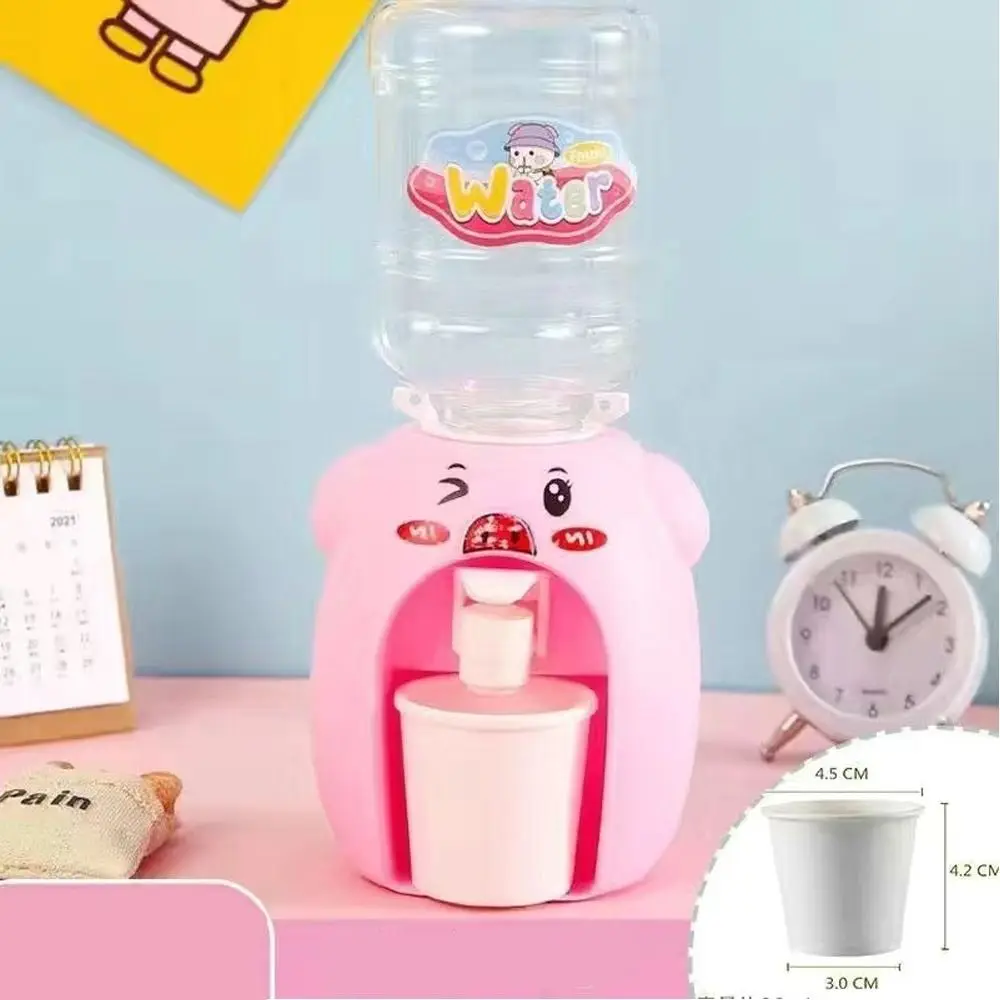 Lifelike Plastic Mini Water Dispenser Hand Press Drinking Water Water Bottle Pump Cosplay Props with Cup Kitchen Toy Children