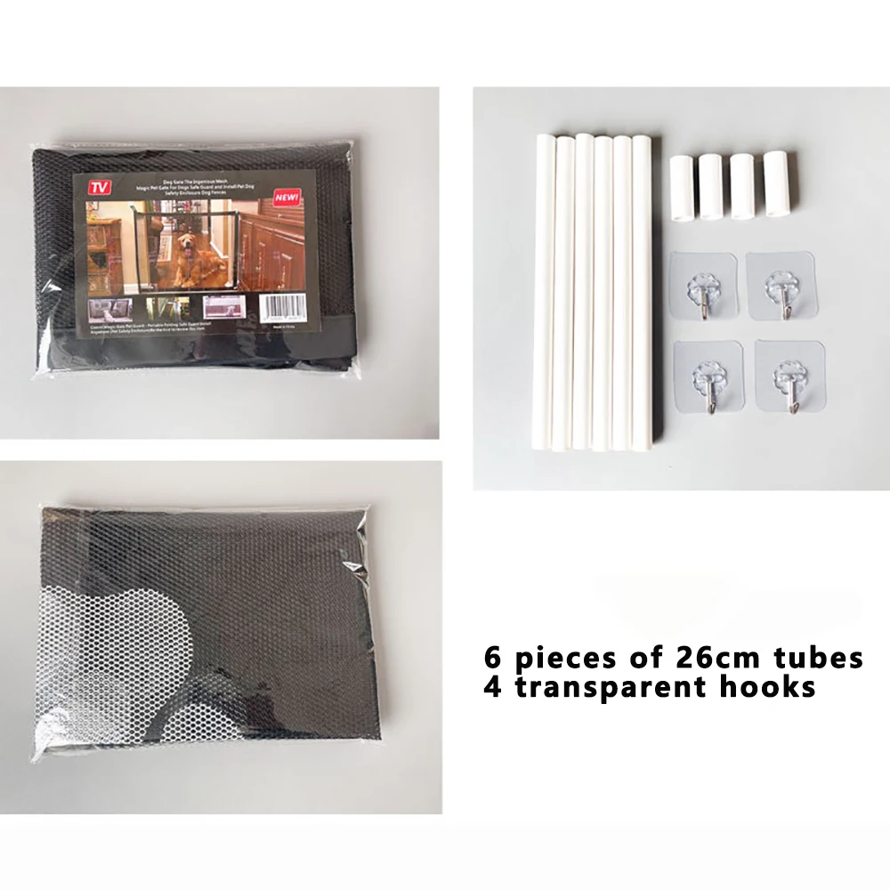 Hundetor für Treppen – Haustierhaus-Bildschirmtür mit 4 Haken, Sicherheitszaunbarriere für den Innenbereich, Haustiertor für Treppen und Katzen – Detail 9
