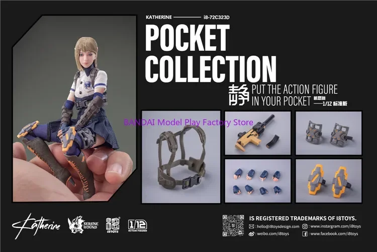EN STOCK I8Toys i8-72C323 Figura de acción femenina Katherine Pocket Collection a escala 1/12, set completo, muñeca articulada de 6 pulgadas, modelo de juguete, regalo