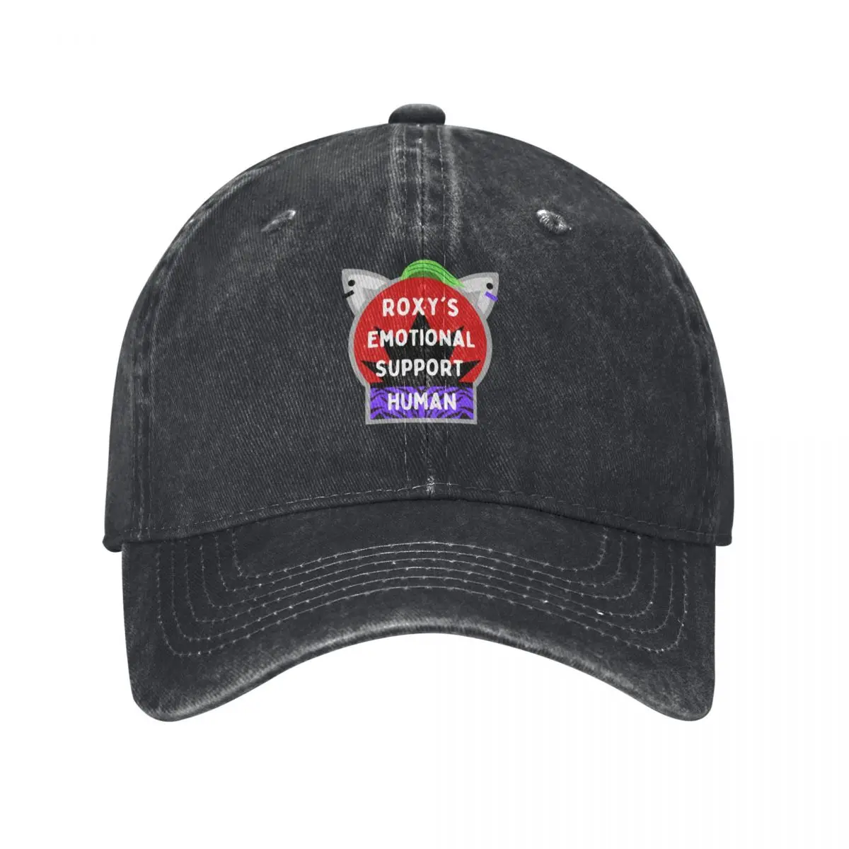 

Roxy FNAF Roxy's Emotional Support Human ID Baseball Cap Christmas Hat Hat Beach Rave Ladies Men's