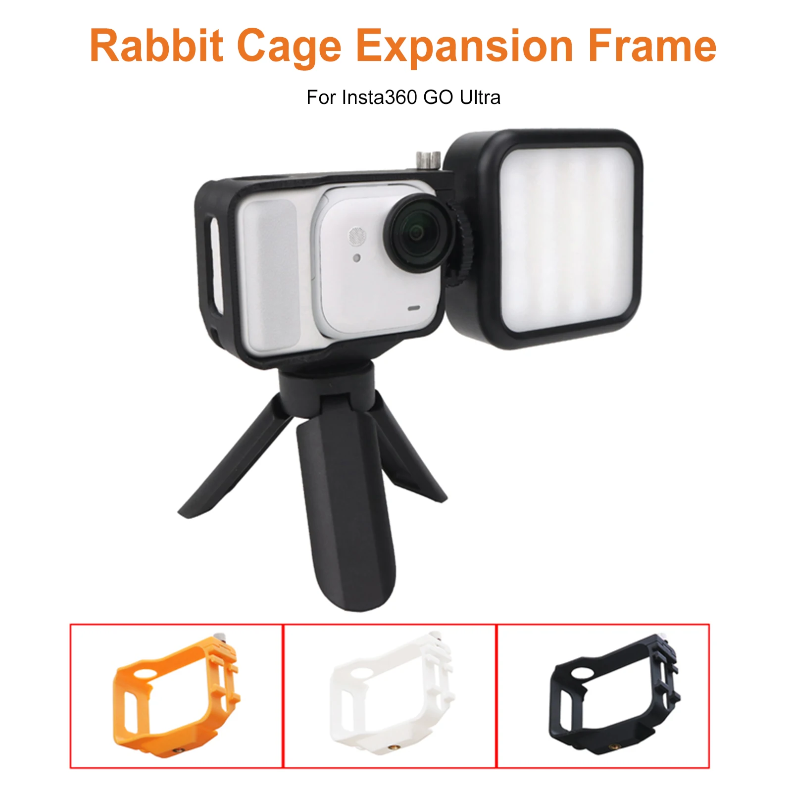 拡張ラビットケージ 落下防止拡張保護フレーム コールドシューマウント 1/4インチネジアダプター Insta 360 Go Ultra アクセサリー用
