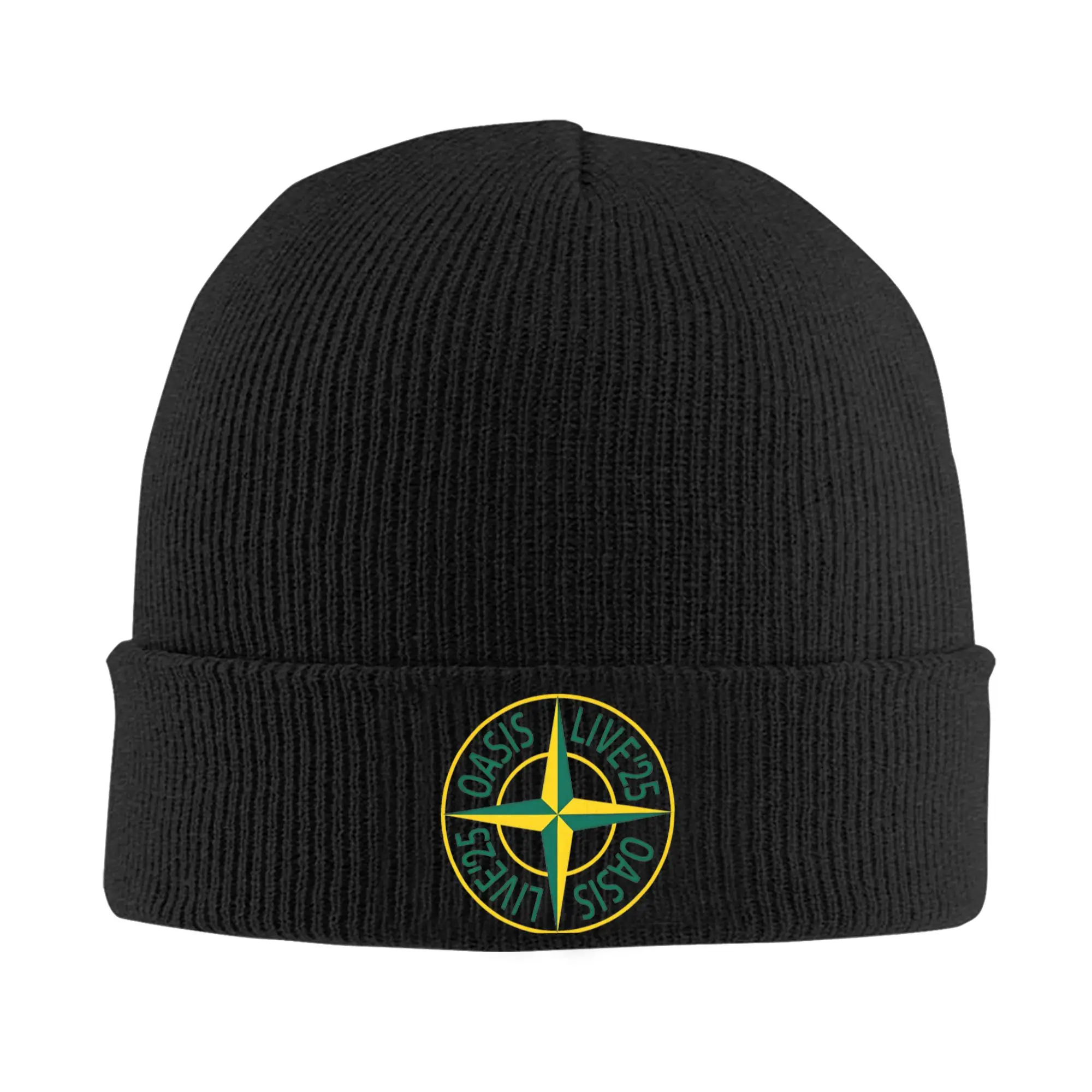 O-Oasis Live '25 Tour Compass Logo Hats Autumn Winter Skullies Beanies Warm  Cap Unisex Acrylic Knitted Hat