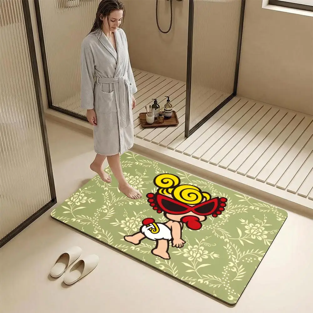 H-hysteric Mini Cute Floor Mat Diatomite Bath Mat – Highly Absorbent, Non-Slip, Quick-Drying Bathroom Rug