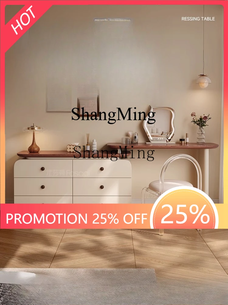 

FG cream simple chest bedroom retro makeup table storagemedieval solid wood dresser storage cabinet integrated