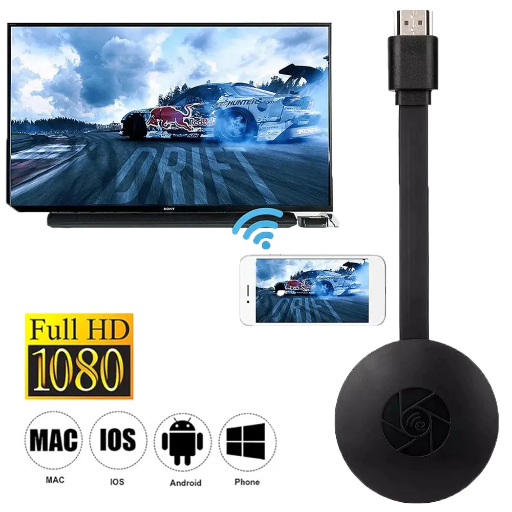 Chromecast-TV Stick MiraScreen G2, receptor de pantalla Compatible con HDMI, Wifi, Dongle de TV, pantalla de espejo, Anycast para Android e IOS,