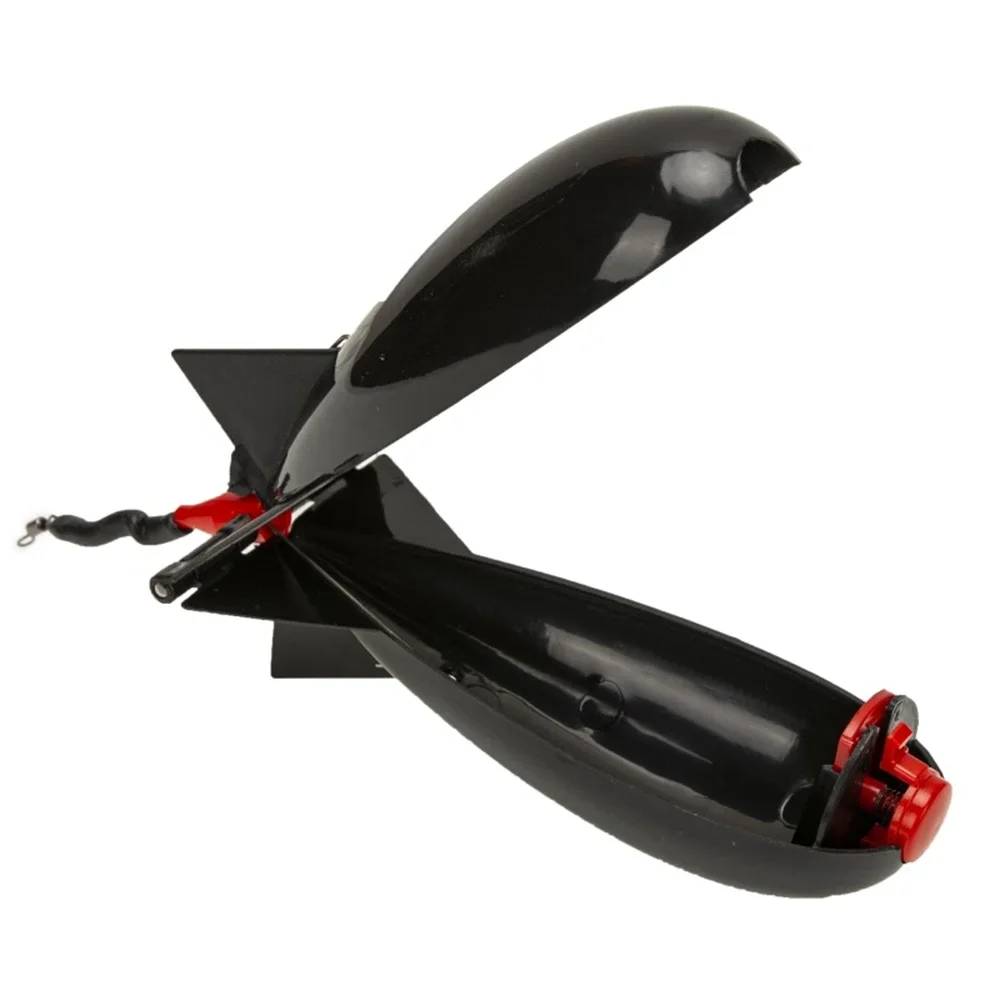 Fishing Rocket Feeder Spod Float Fishing Rocket Feeder Carp Lure Bait Holder Pellet Rocket Feeder Black Fishing Accessory