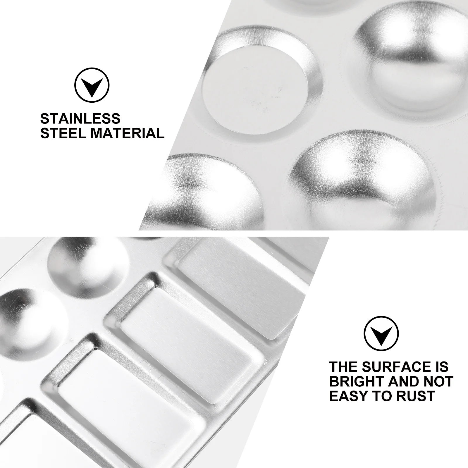 

4Pcs Aluminum Paint Tray Stainless Steel Durable Mixing for Art DIY Painting Watercolor Oil