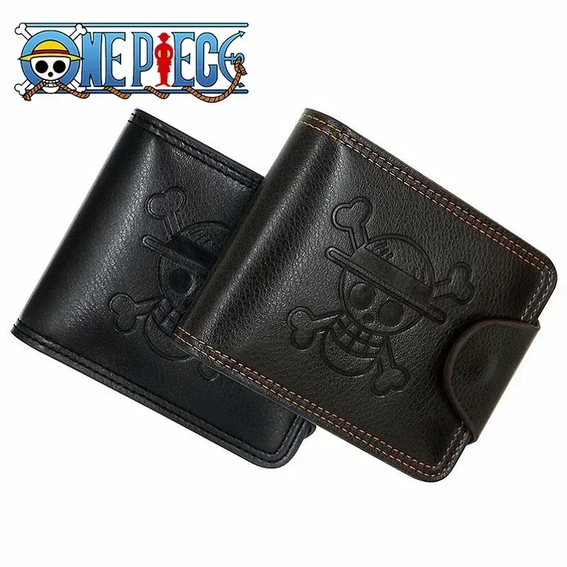 One Piece Geldbörse Anime Luffy Strohhut-Piraten Cosplay Herren Damen PU Münzbörse Kartenhalter Geldbeutel für Kinder Weihnachtsgeschenk